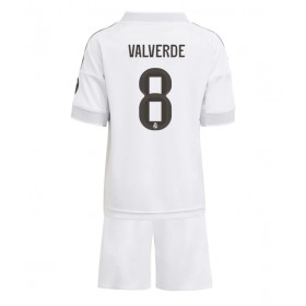 Dětské fotbalový komplet Real Madrid Federico Valverde #8 Domácí košile 2025-26 Krátkým Rukávem